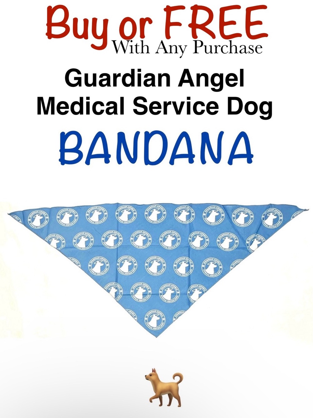 ⭐️ Buy or FREE 💫 Medical Service Dog Bandana Freebie MF21